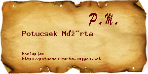 Potucsek Márta névjegykártya